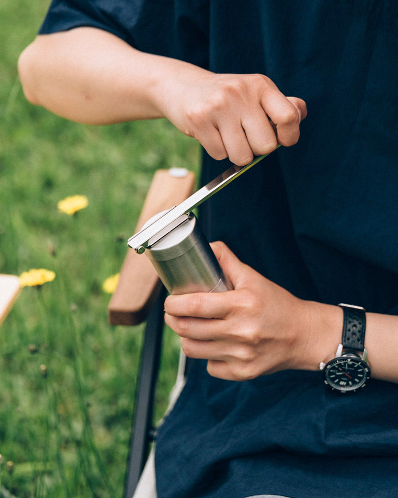 Snow Peak Field Barista Coffee Grinder - lifestyle